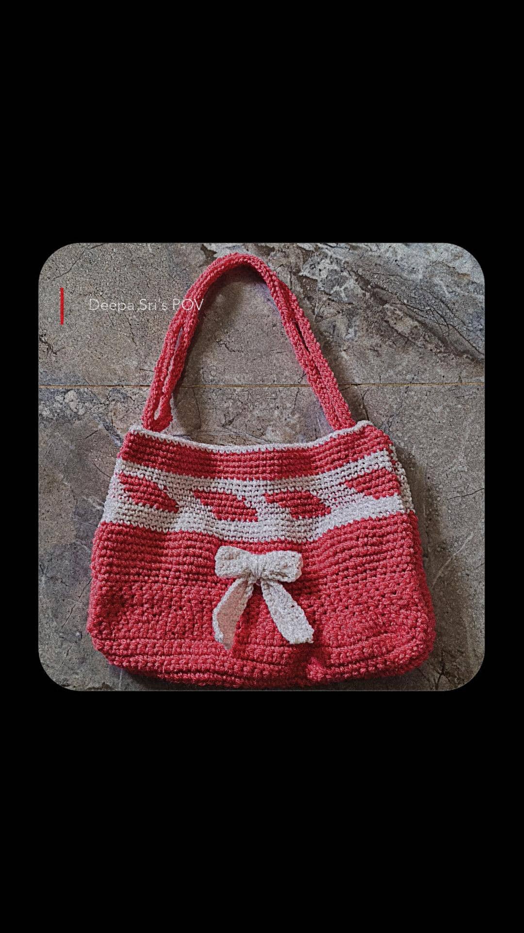 Pastel Ribbed Crochet Shoulder Handbag
