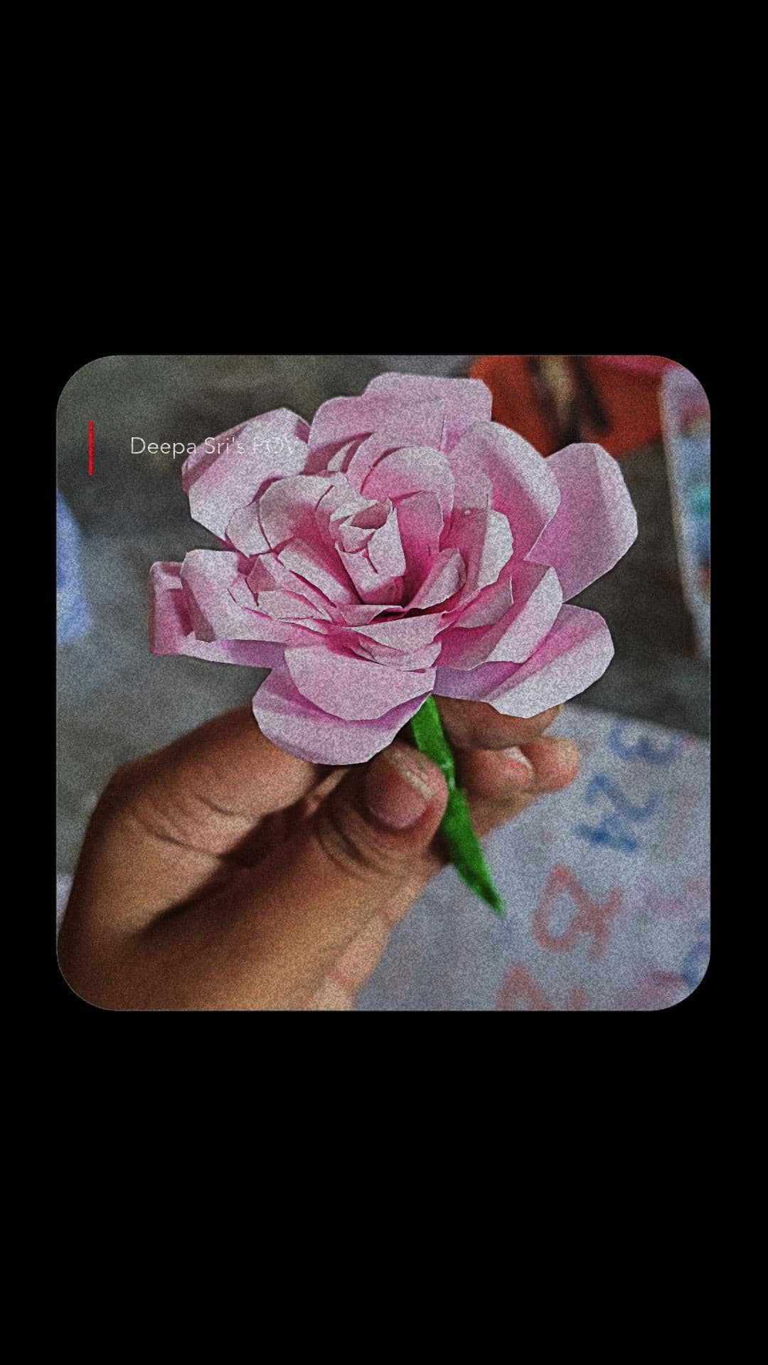 Realistic Sculpted Paper Rose Keepsake Stem