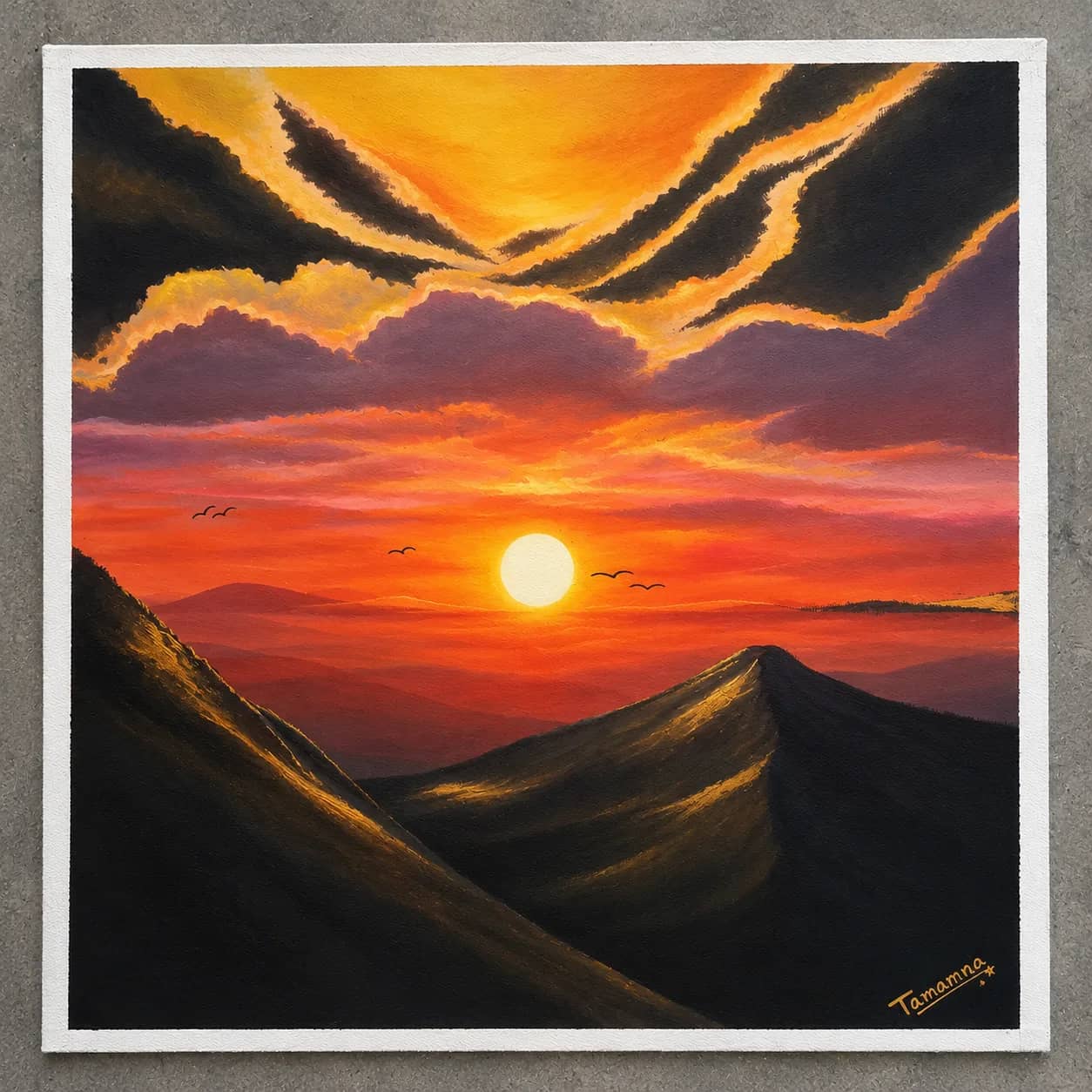 Land scape acrylic painting