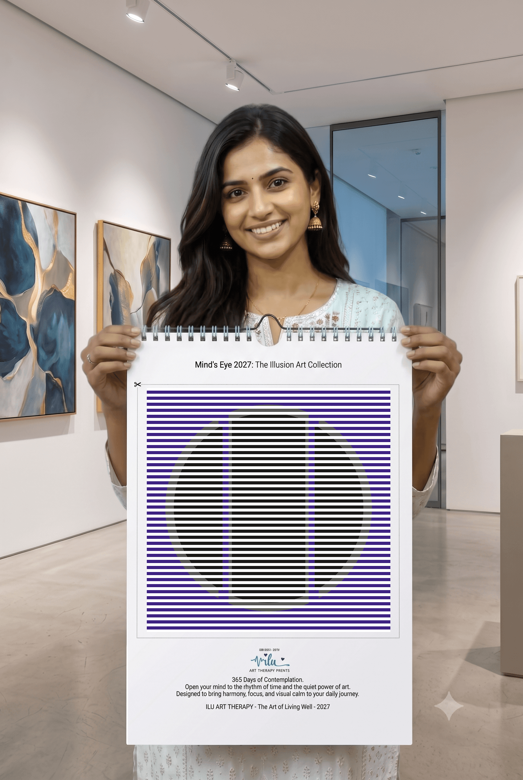 Mind’s Eye 2027 Illusion Art Wall Calendar (12x18 Inch) – 12 Months + 1 Bonus Frameable Art Print