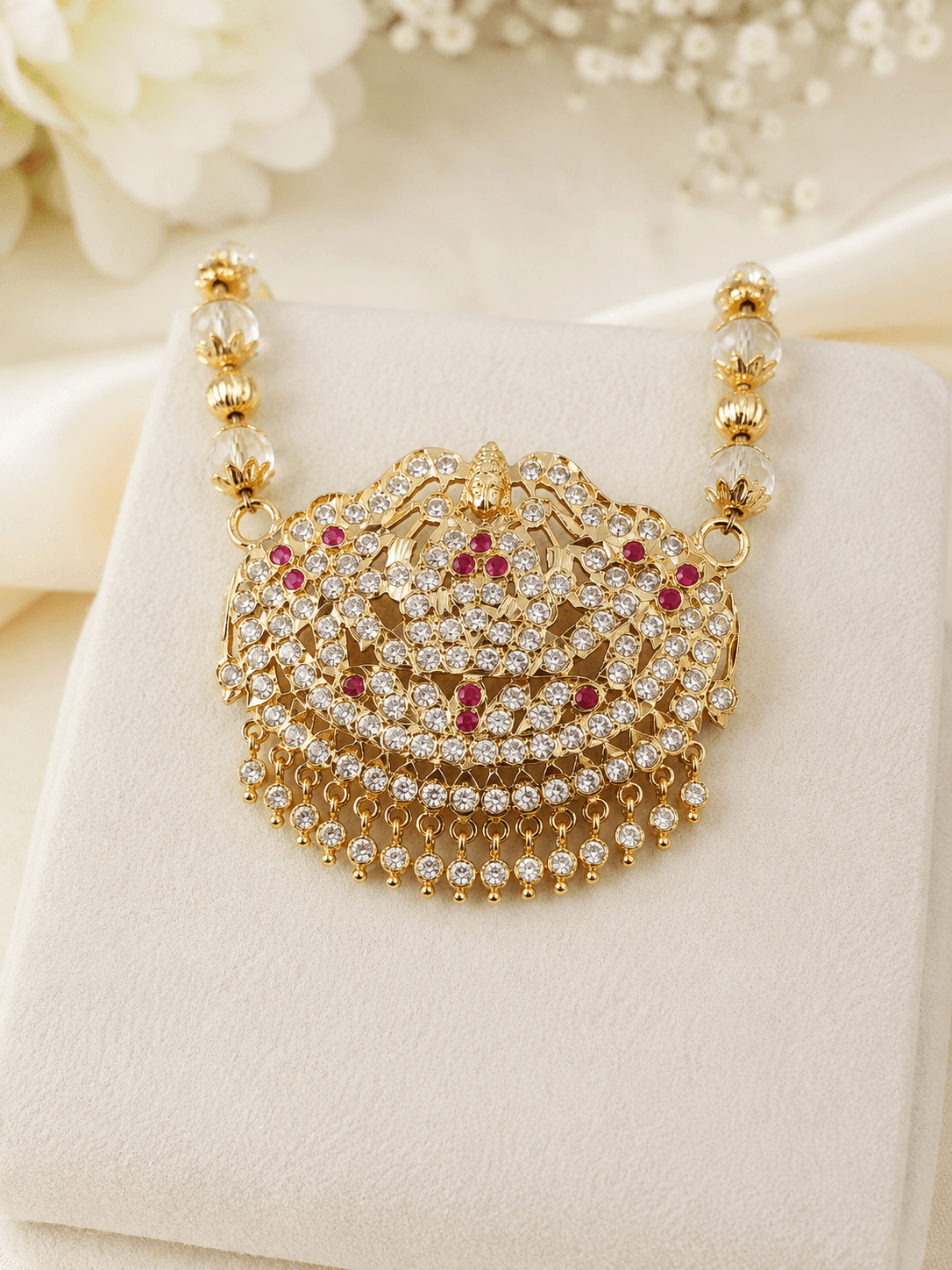 Impon Gajalakshmi Dollar necklace